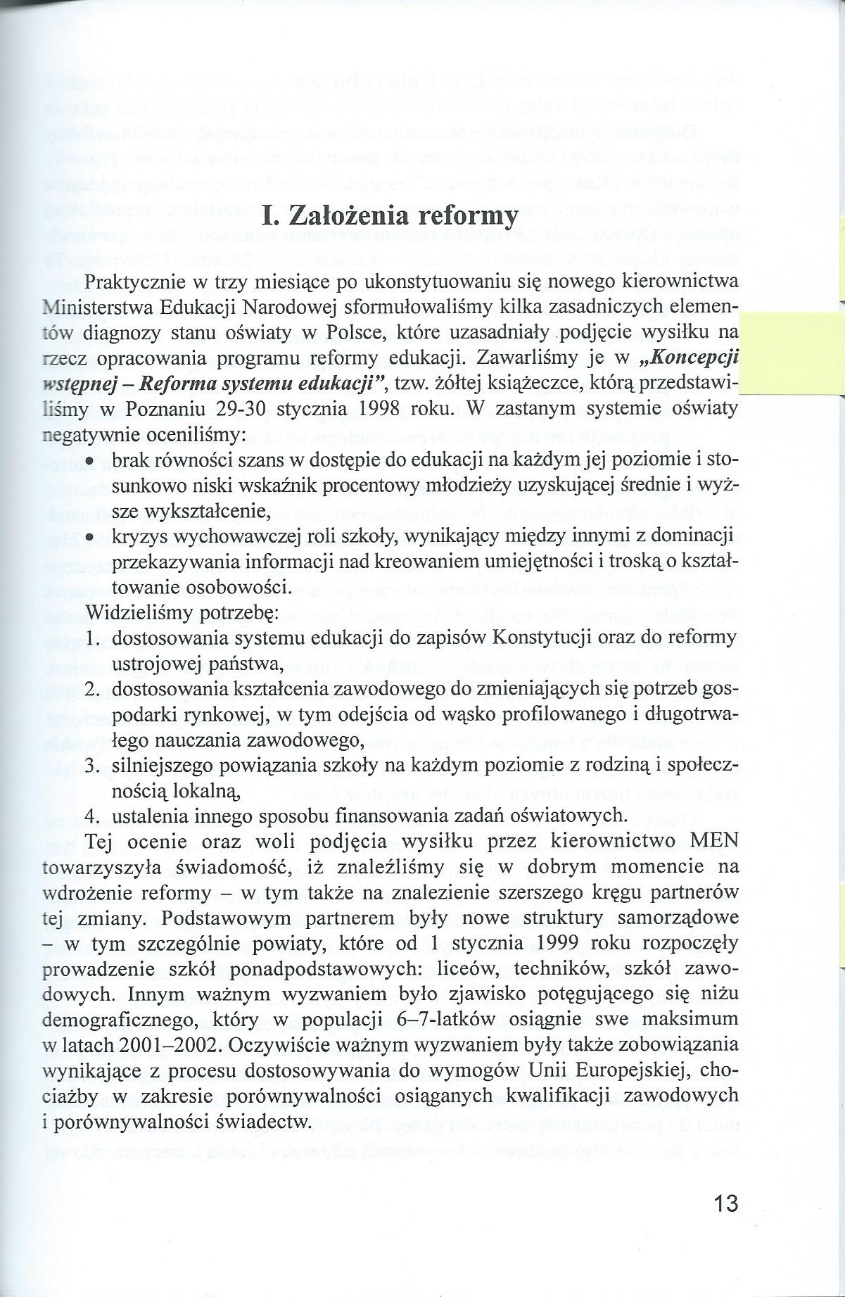 Rzecz o reformie edukacji 1997-2001 - Wojciech Ksiazek0001
