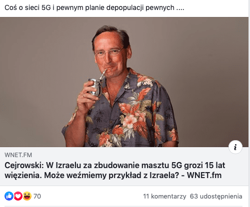 Wojciech Cejrowski rozpowszechnił fake newsa. Izrael nie zakazał budowania masztów 5G