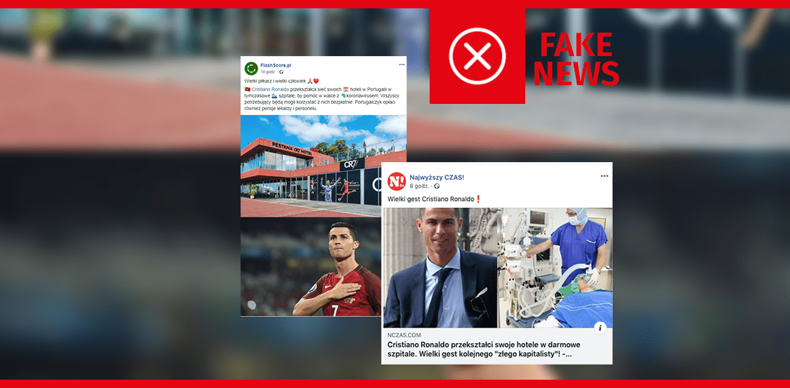 Nie, Cristiano Ronaldo nie przekształci swoich hoteli w szpitale