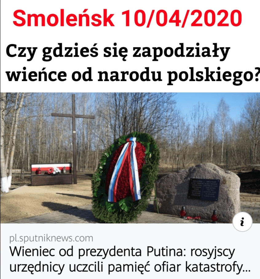 To nieprawda, że polska delegacja nie złożyła wieńców w Smoleńsku