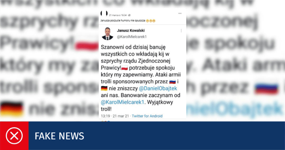 Nie Posel Janusz Kowalski Nie Napisal Tego Tweeta