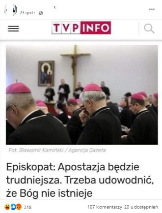 W poście umieszczona jest fotografia, na której widzimy członków Episkopatu Polski.