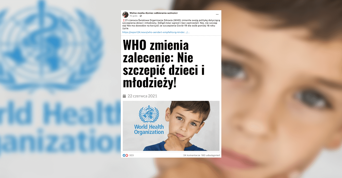 Who Przestala Zalecac Szczepienia Nieletnich Fake News