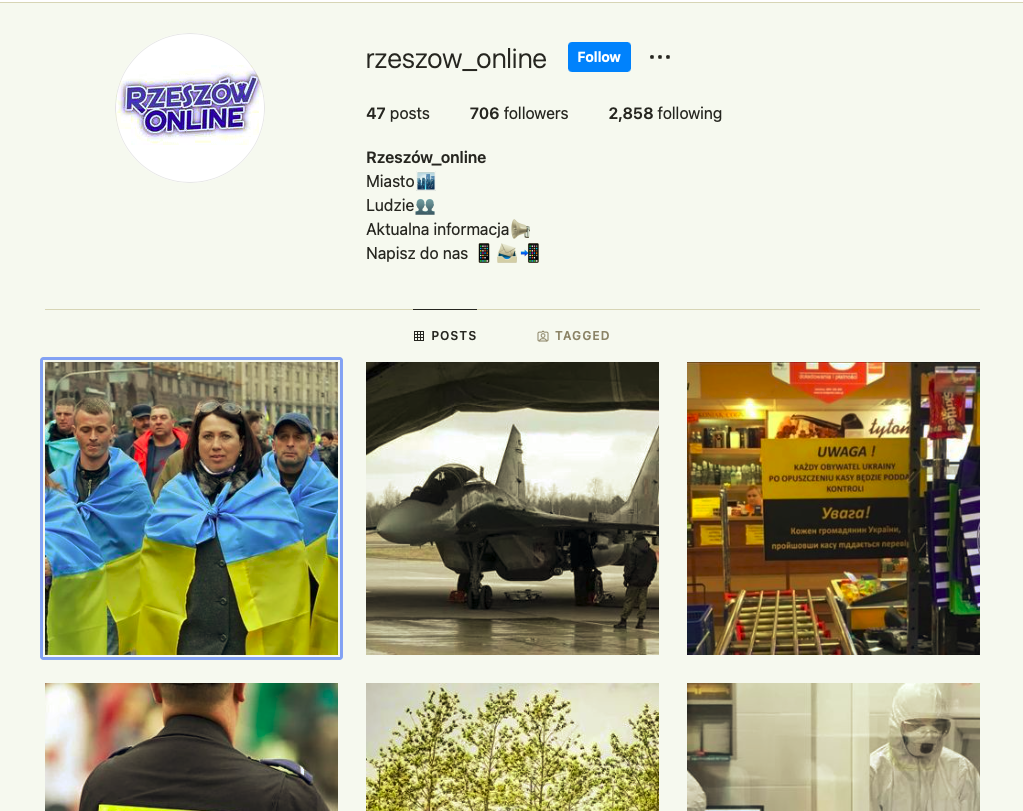 Profil na Instagramie Rzeszow_online
