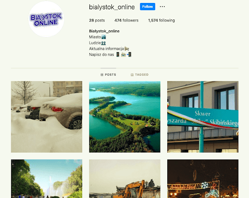 Profil na Instagramie Bialystok_online