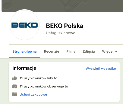 Kolejny fałszywy profil BEKO Polska powstały 26 czerwca 2022 roku