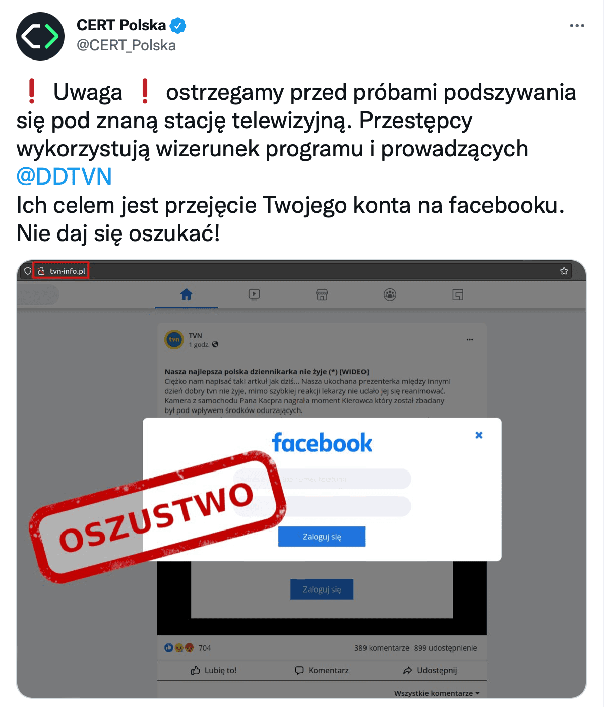 Zdj. CERT Polska/Twitter