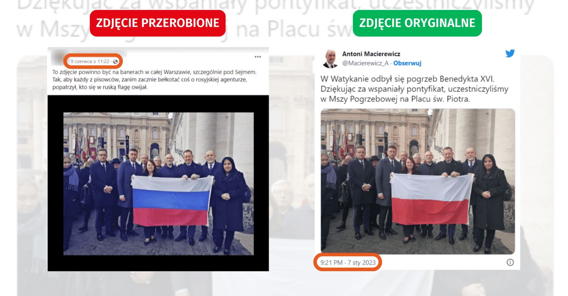 Polska prawica z rosyjską flagą? To fotomontaż
