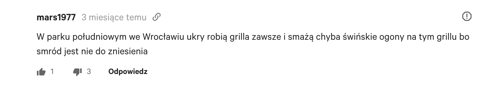 Antyukraiński komentarz w serwisie Gazeta.pl