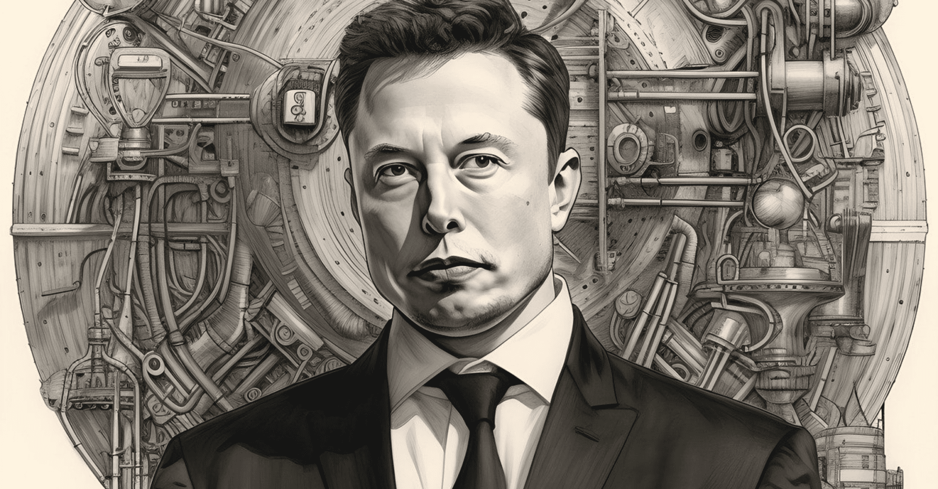 Obraz przedstawiający Elona Muska na tle sejfu.