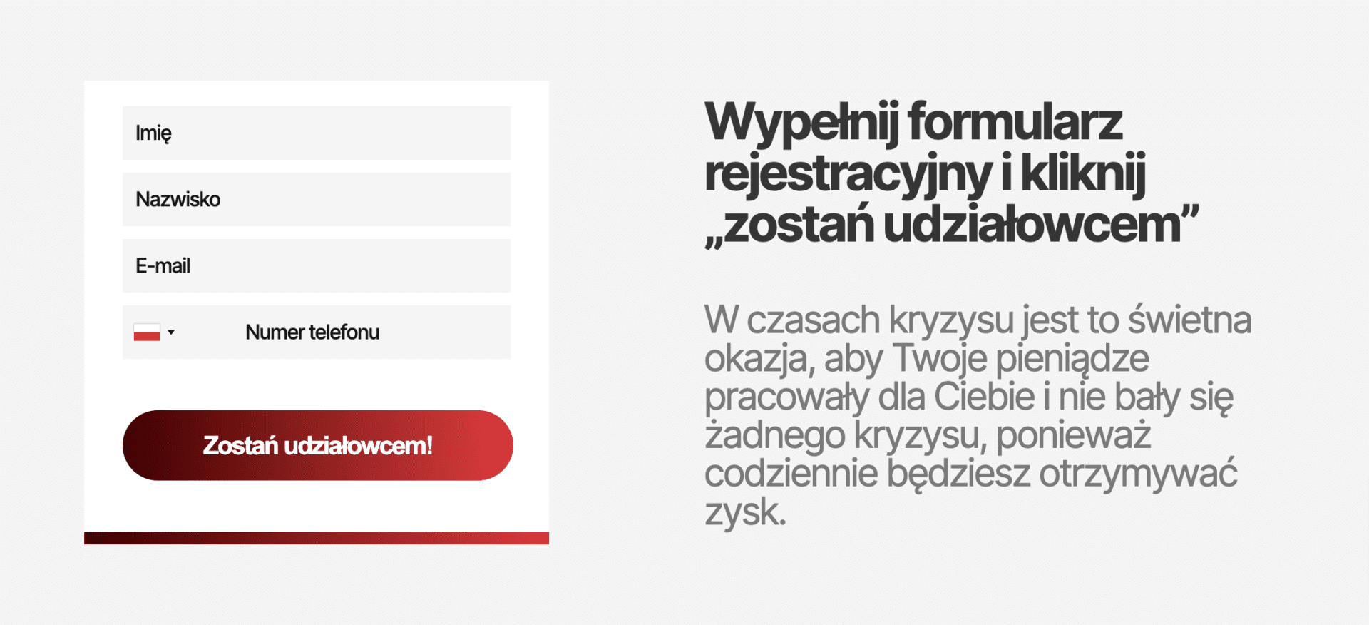 Zrzut ekranu formularza rejestracyjnego na jednej z omawianych stron internetowych.