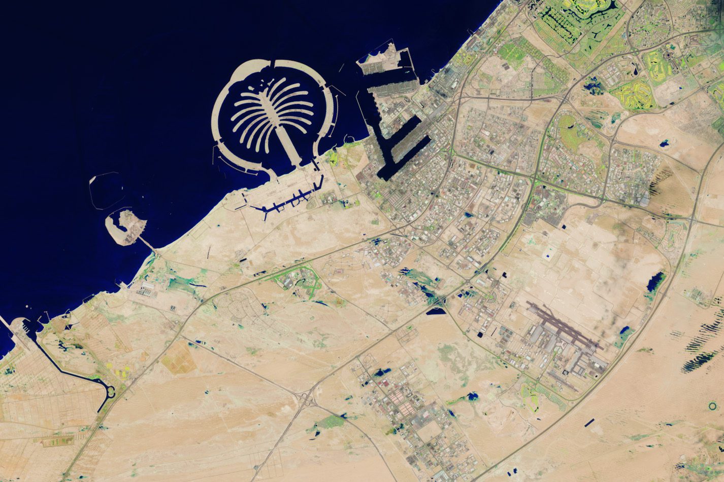 Zdjęcie z kosmosu pokazujące Dubaj 3 kwietnia 2024 roku