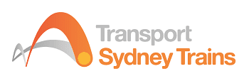 Logo Sydney Trains, którego fragment widać na nagraniu z Facebooka