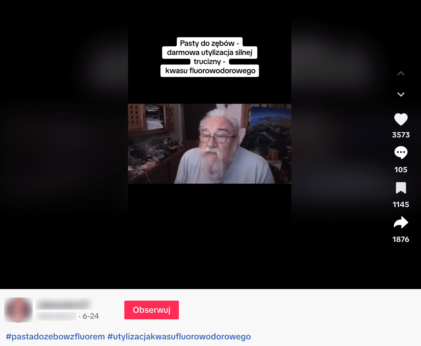 Zrzut ekranu omawianego filmu. Widoczny jest starszy mężczyzna z siwymi włosami i brodą.