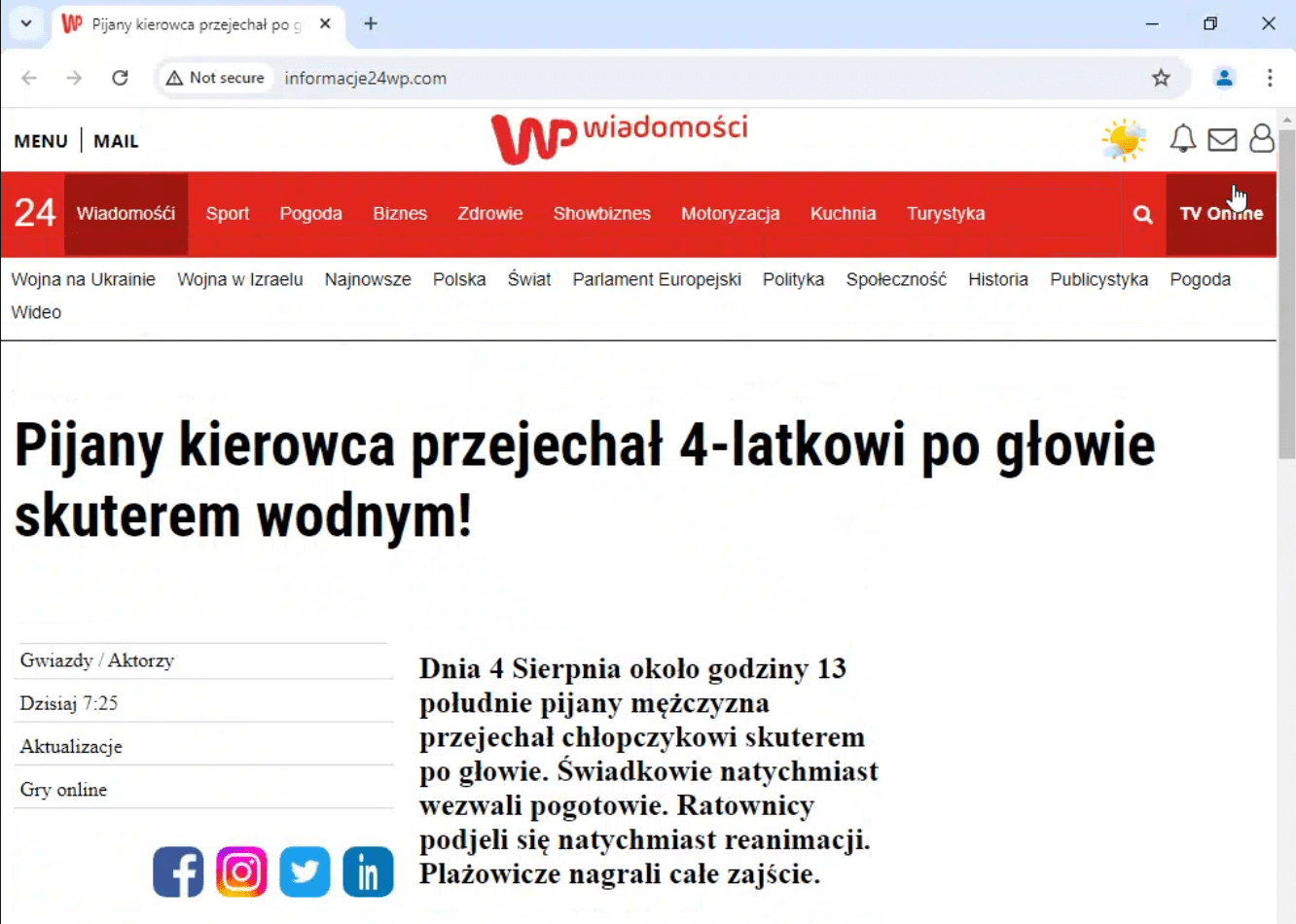 Zrzut ekranu ze strony oszustów.