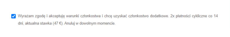 Informacja o płatnej subskrypcji ze strony oszustów.