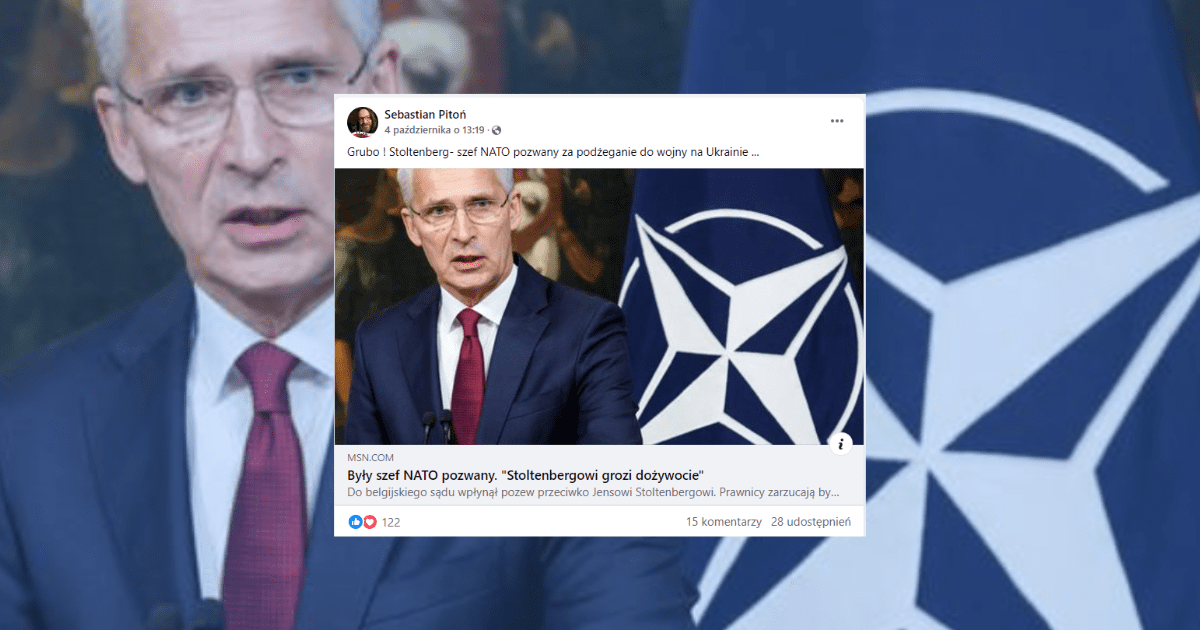 Jens Stoltenberg i flaga NATO