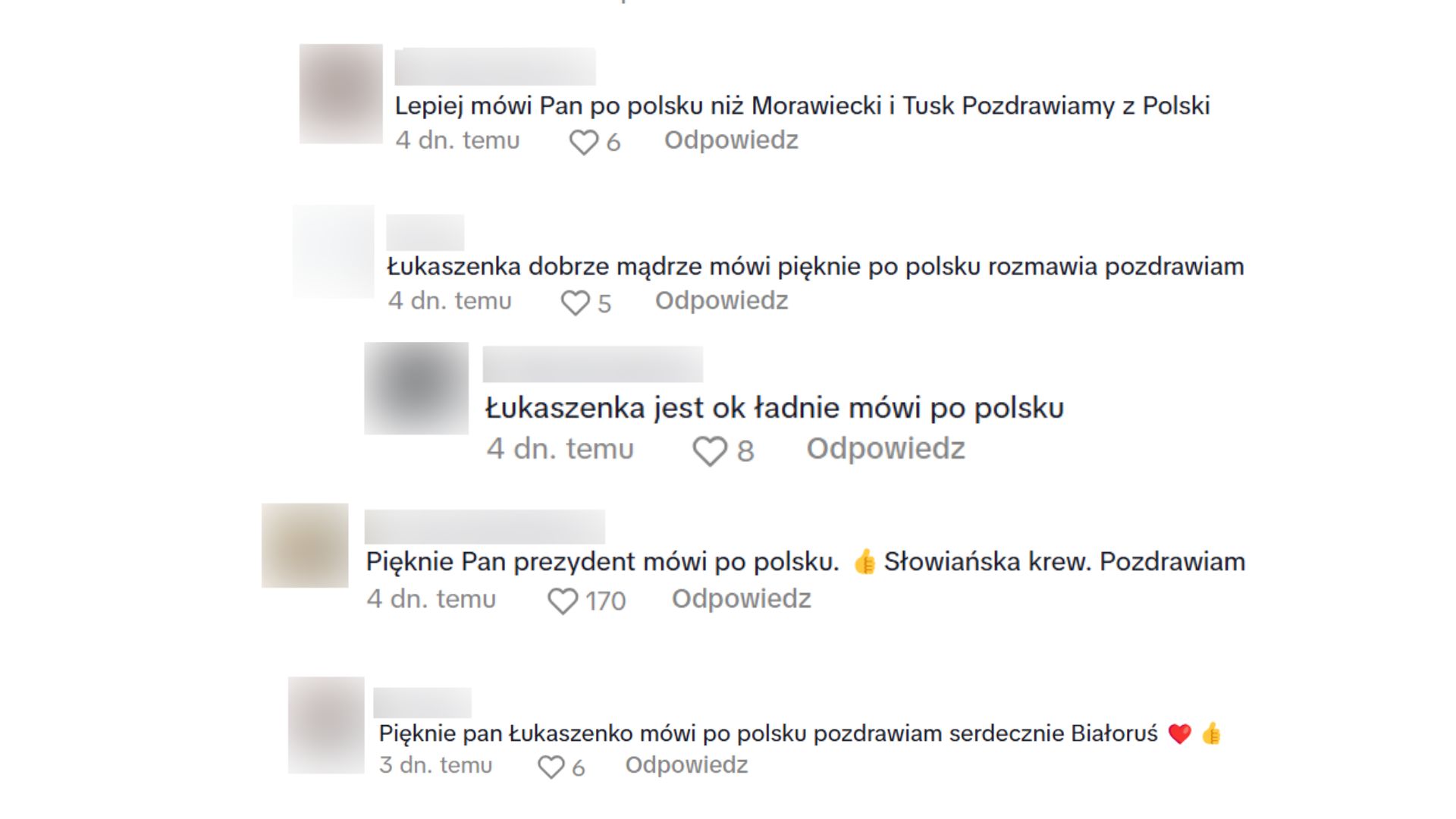 Na zrzucie ekranu widać komentarze opublikowane pod opisywanymi TikTokami.