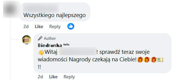 Zrzut ekranu z komentarzy na Facebooku. 