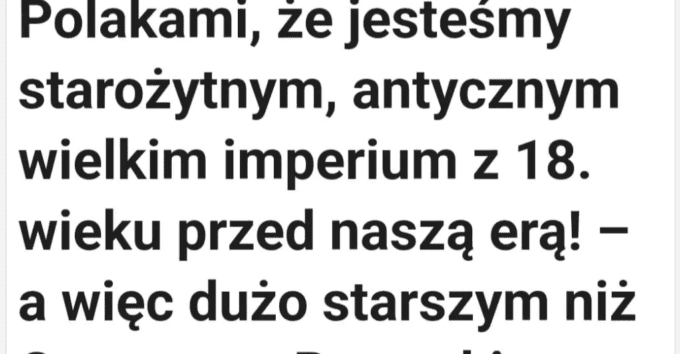 Zrzut ekranu posta na Facebooku. Dołączono do niego obraz przedstawiający poczet władców.