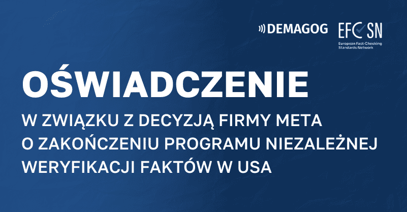 EFCSN rozczarowane decyzją Meta o zakończeniu współpracy z niezależnymi weryfikatorami faktów