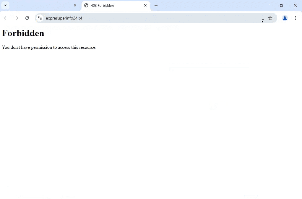Zrzut ekranu ze strony internetowej „expresuperinfo24.pl”, która jest nieaktywna. 