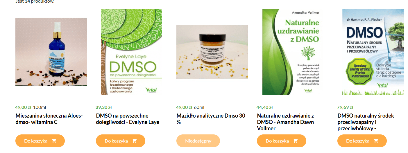 DMSO - książki i suplementy w sprzedaży