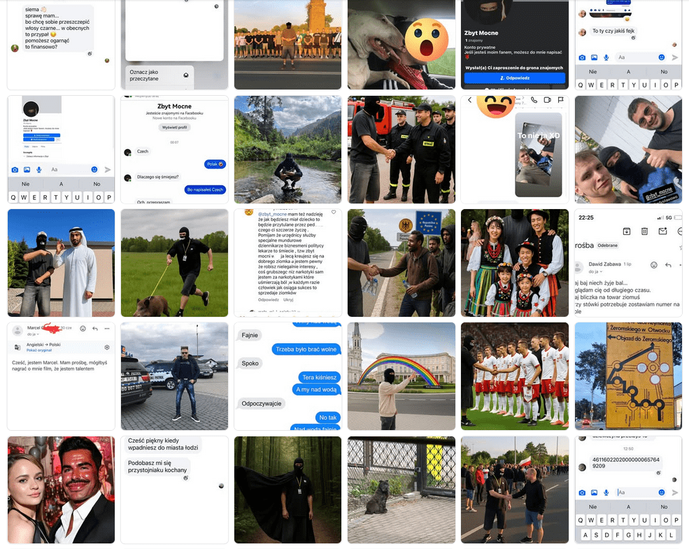 Zrzut ekranu z galerii grafik profilu na Facebooku