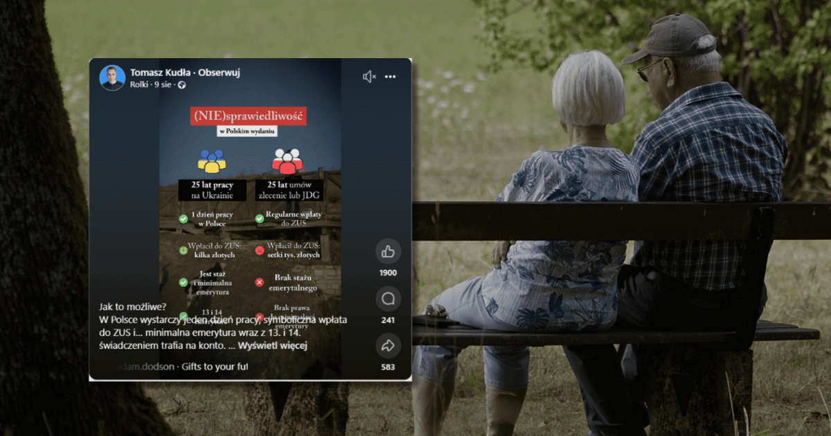 screen z Facebooka, w emeryci