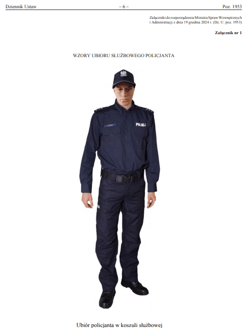 Na zdjęciu wzór ubioru służbowego policjanta