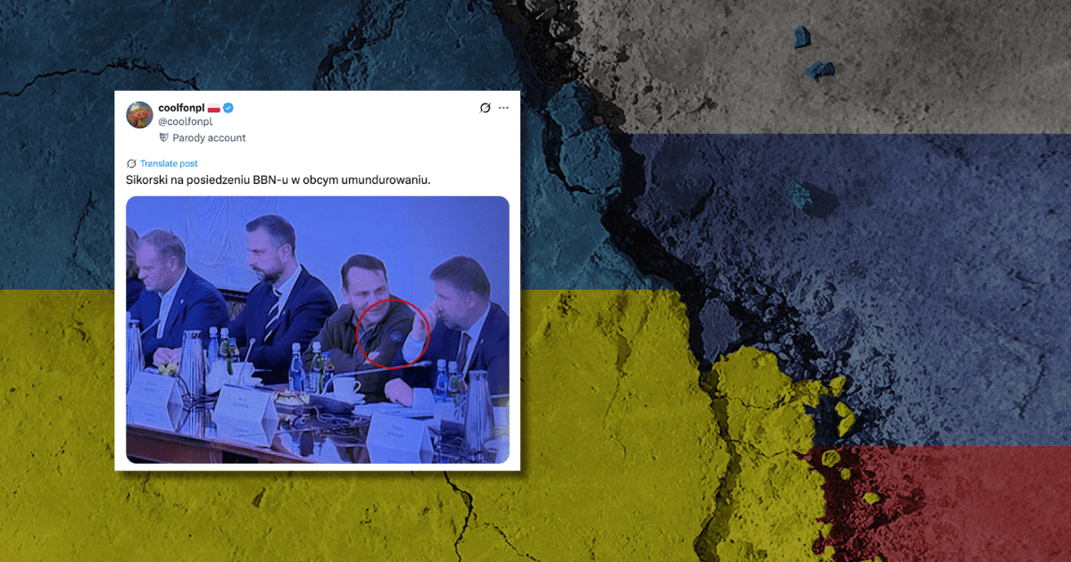 Radosław Sikorski w ukraińskim mundurze - to manipulacja